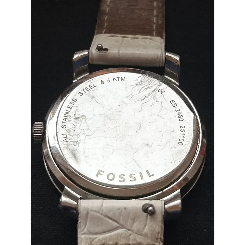 Fossil Silver Tone White Dial Women’s Multifunction Quartz Watch